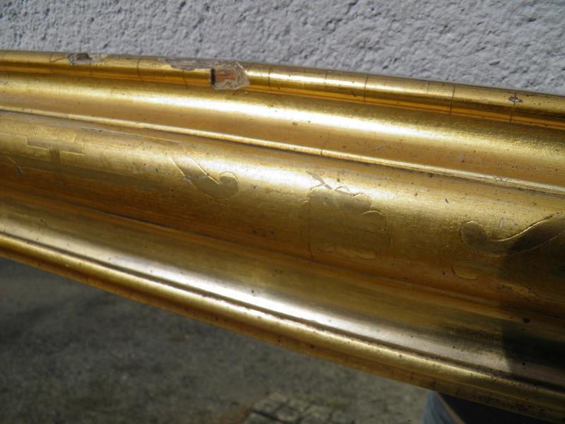 Old gilded wooden mirror in the Napoleon III style, 83x138cm
