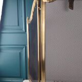 Pare-Feu Ancien en Laiton, Style Louis XV, L 83 cm / H 55 cm