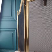 Antique Brass Fire Screen, Louis XV Style, L 83 cm / H 55 cm