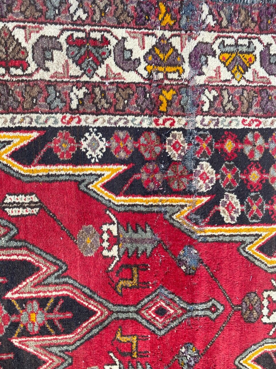 Ancient Persian Mazlaghan carpet 135x208 cm