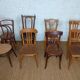 Set of 8 mismatched vintage Fischel bistro chairs