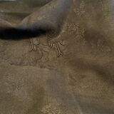 Antique damask tablecloth, monogrammed PT and dyed - 225x160cm - Métis
