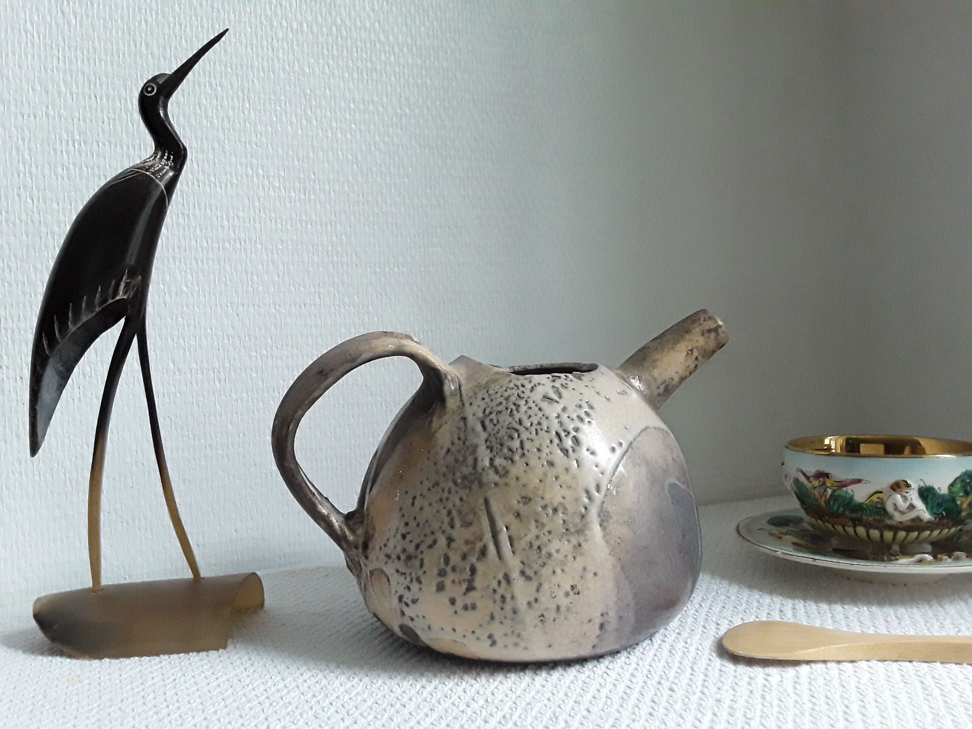 Pitcher or teapot in raku