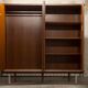 Wardrobe 1970 teak 4 doors half wardrobe half shelf 182 cm