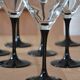 8 Vintage Black Stemmed Cocktail/Martini Glasses