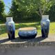 Fireplace set of vases in earthenware Montigny sur Loing