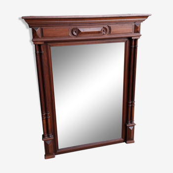 Miroir biseauté entourage bois 93x116cm