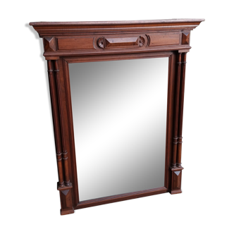 Beveled mirror entourage wood 93x116cm