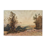 Watercolor Marine painting "Bréhec en Bretagne" Ernest Designolle (1850 / 1941)