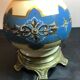 Lampe de table en faïence et bronze doré