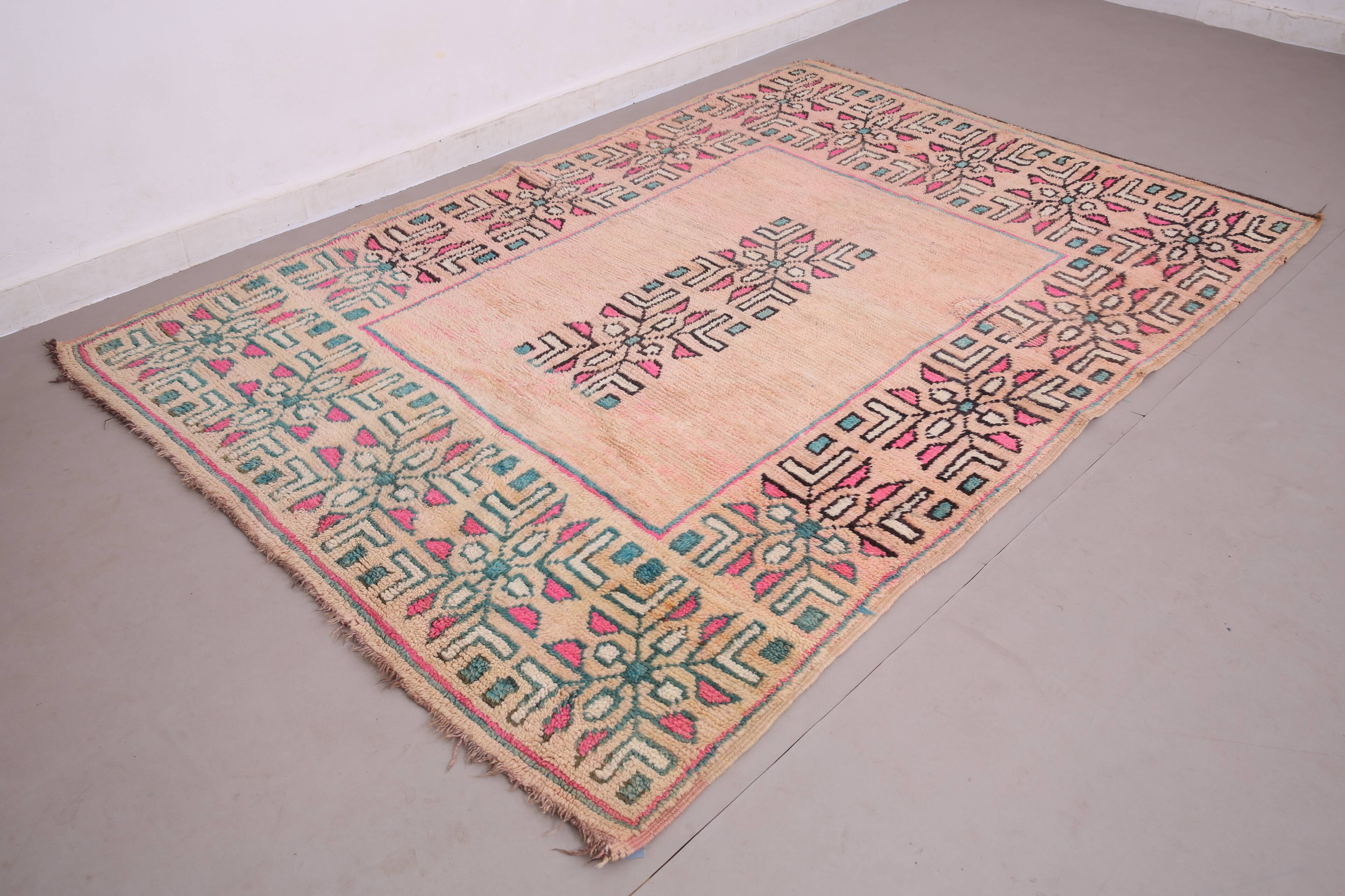 Pink Vintage Moroccan Rug 176 x 259 cm - Berber Rug Handmade - Wool Rug