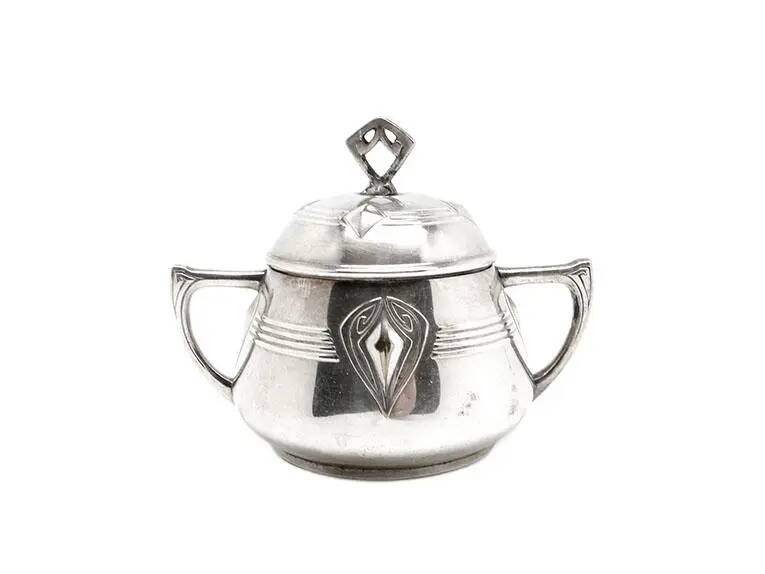 Art Nouveau sugar bowl, silver-plated brass, WMF, Germany, early 20th century