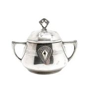 Art Nouveau sugar bowl, silver-plated brass, WMF, Germany, early 20th century