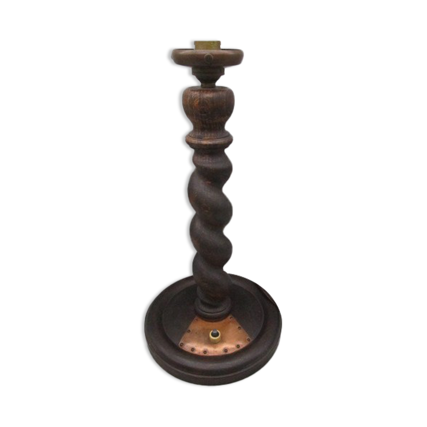 Old lamp foot in turned wood