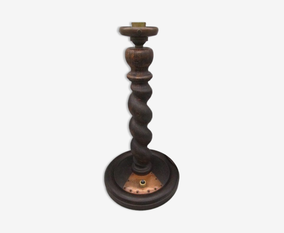 Pied de lampe ancien en bois tourné