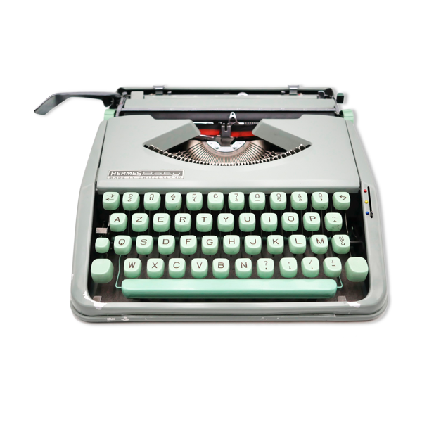 Machine à écrire Hermes baby verte tilleul révisée ruban neuf | Selency