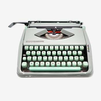 Machine à écrire Hermes baby verte tilleul révisée ruban neuf