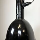 Industrial Black Enamel Factory Hanging Lamp, 1950s