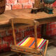 Ancienne chaise camping vintage bois et toile