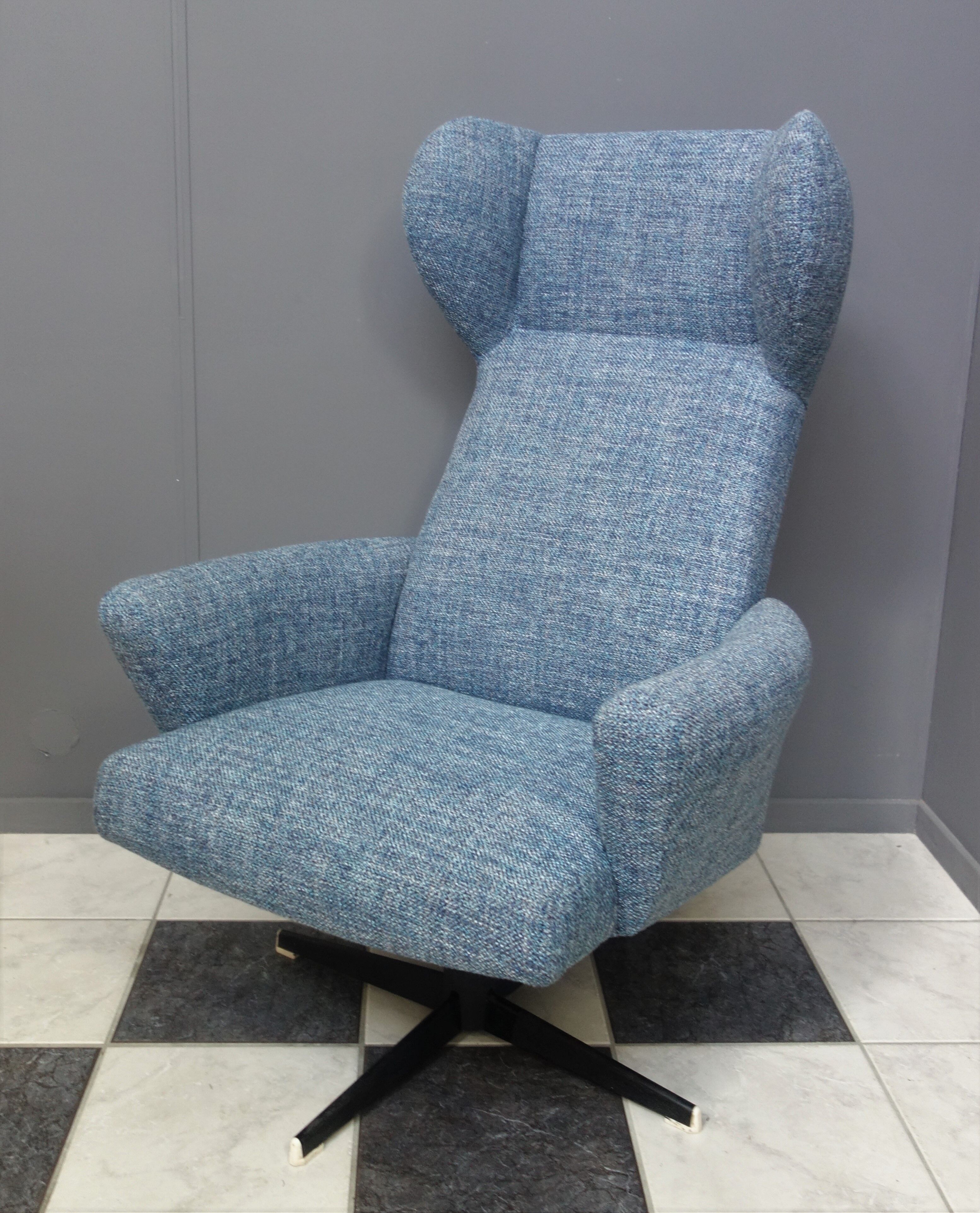 Blue Highback swivel chair 1960s