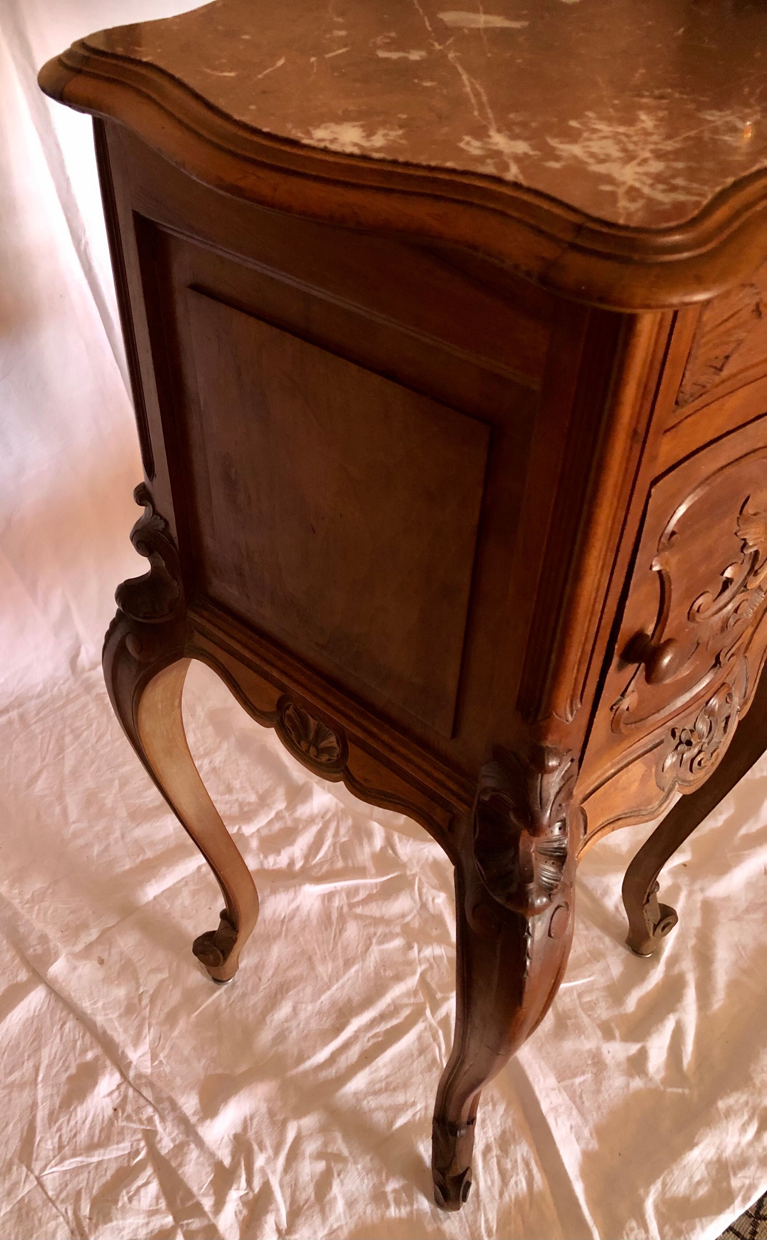High wood and vintage marble console
