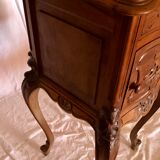 High wood and vintage marble console