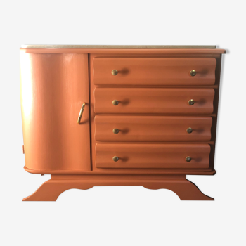 Terracotta vintage chest of drawers