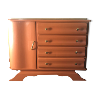 Terracotta vintage chest of drawers