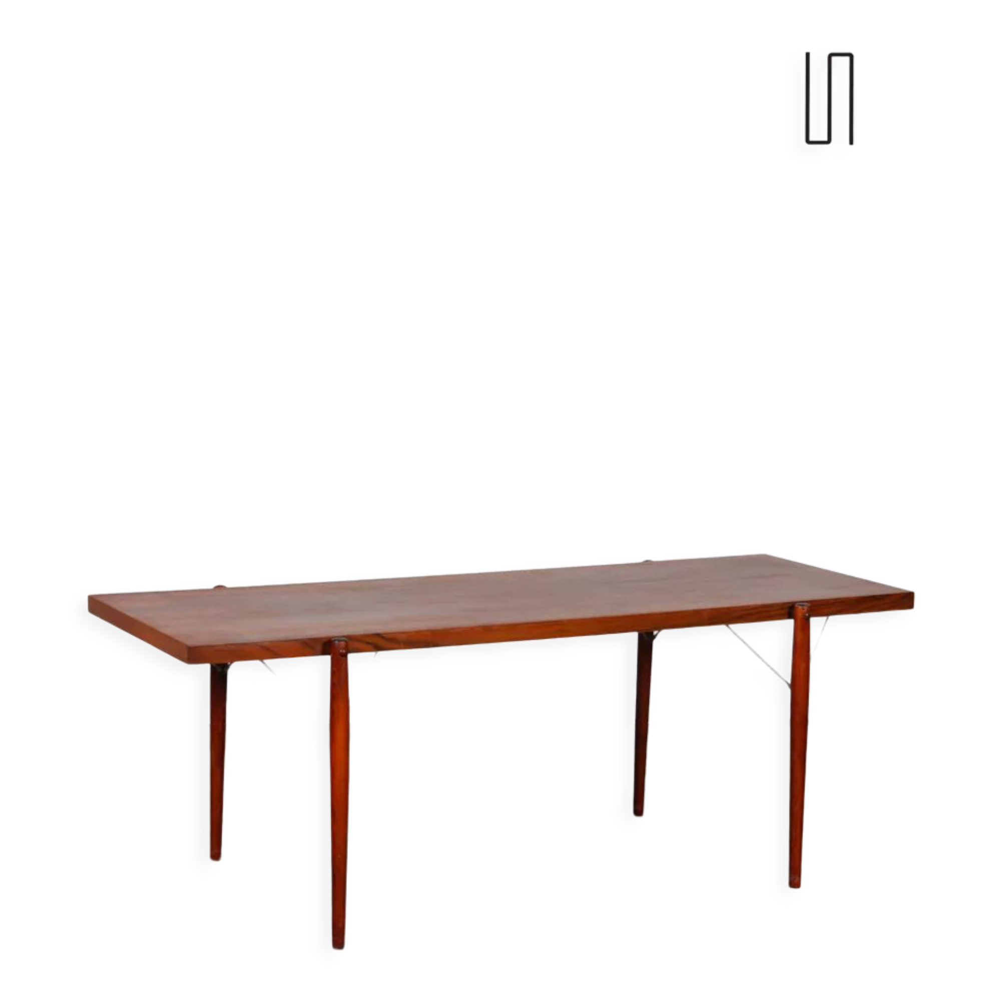 Table basse vintage en bois datant des années 1960