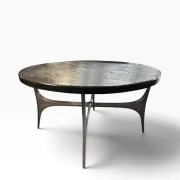 Rare coffee table by Knut Hesterberg with slate top.
