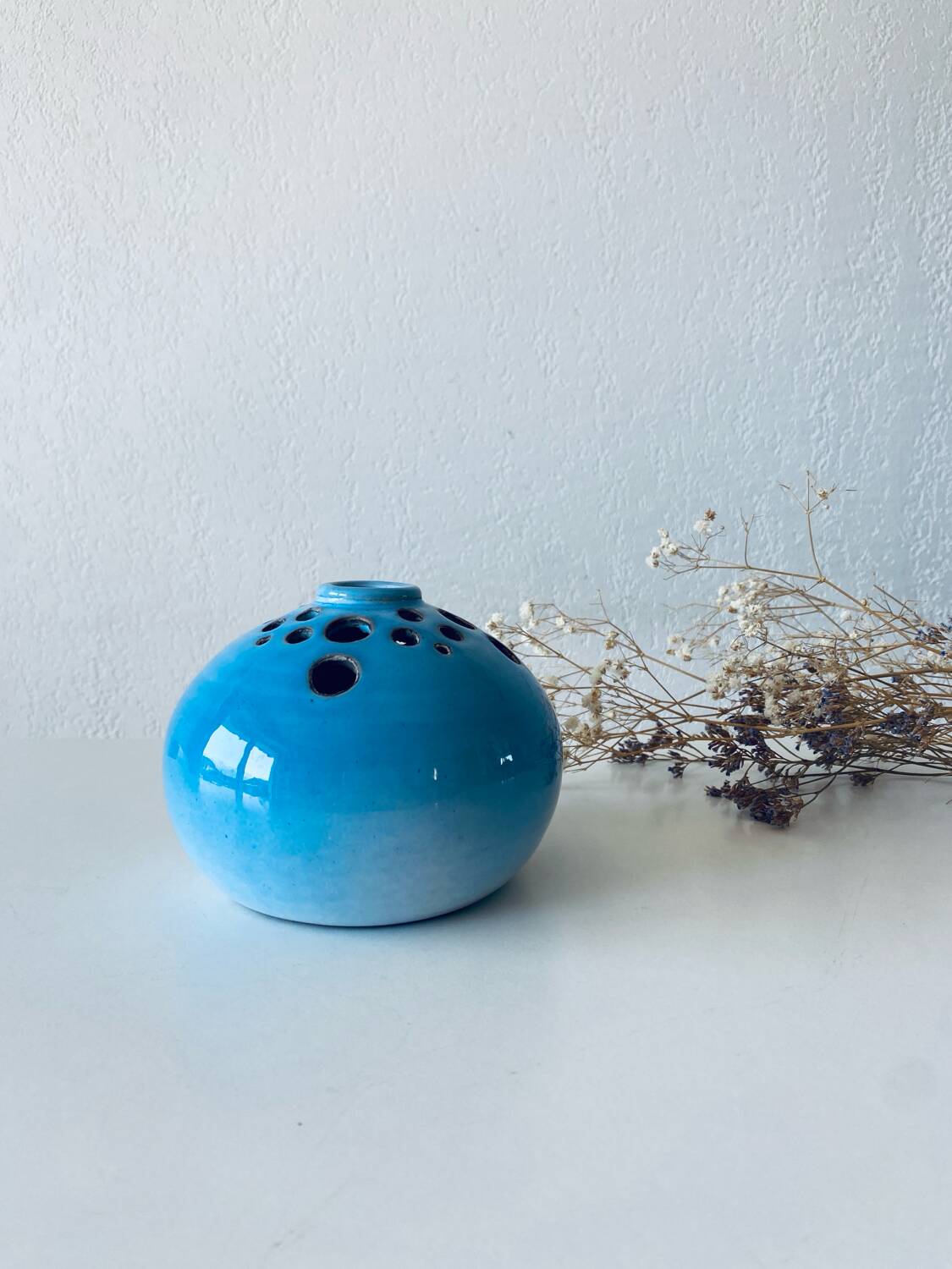 Flower spike vase signed Duriez