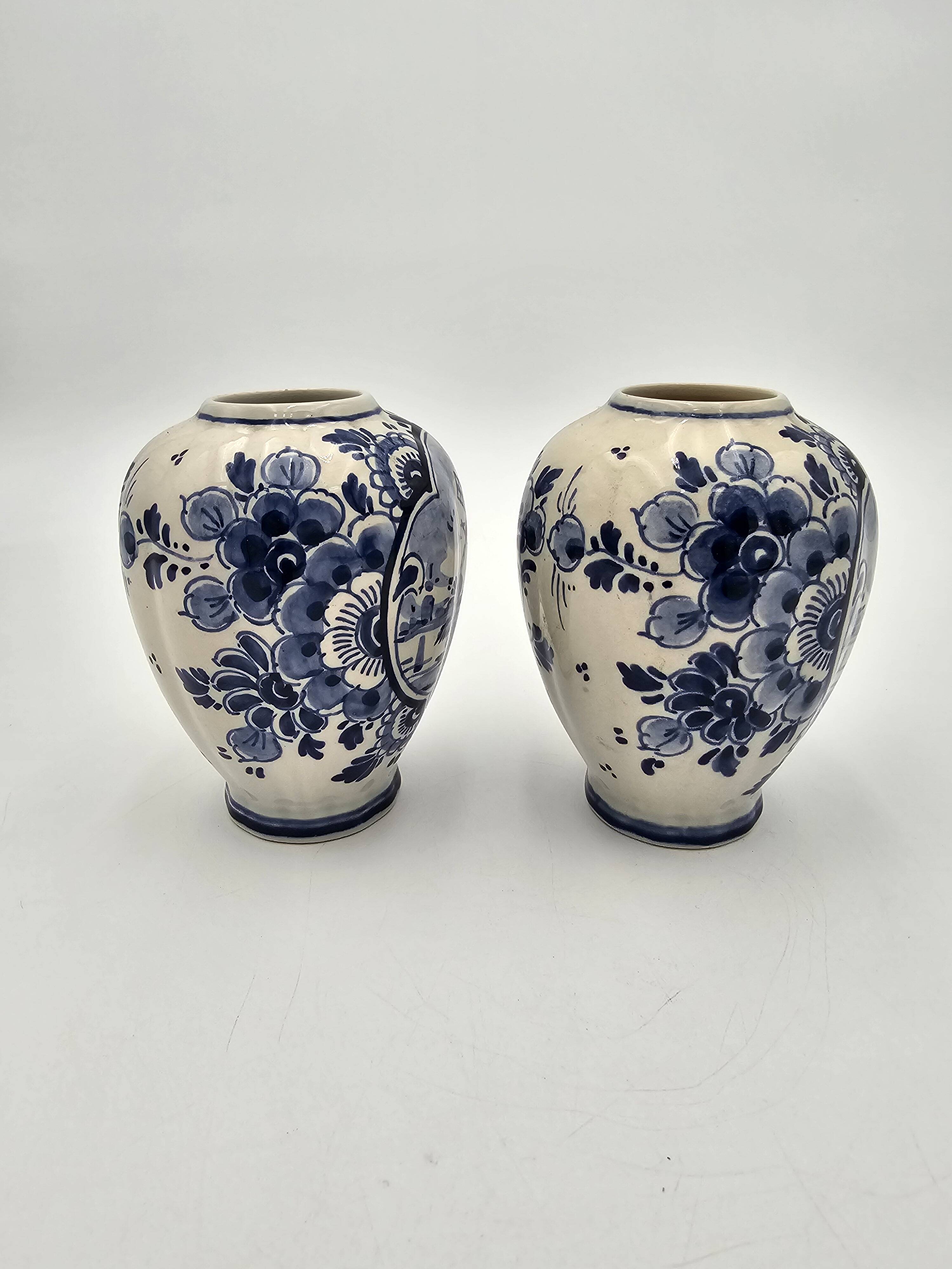 Pair of Delft vases