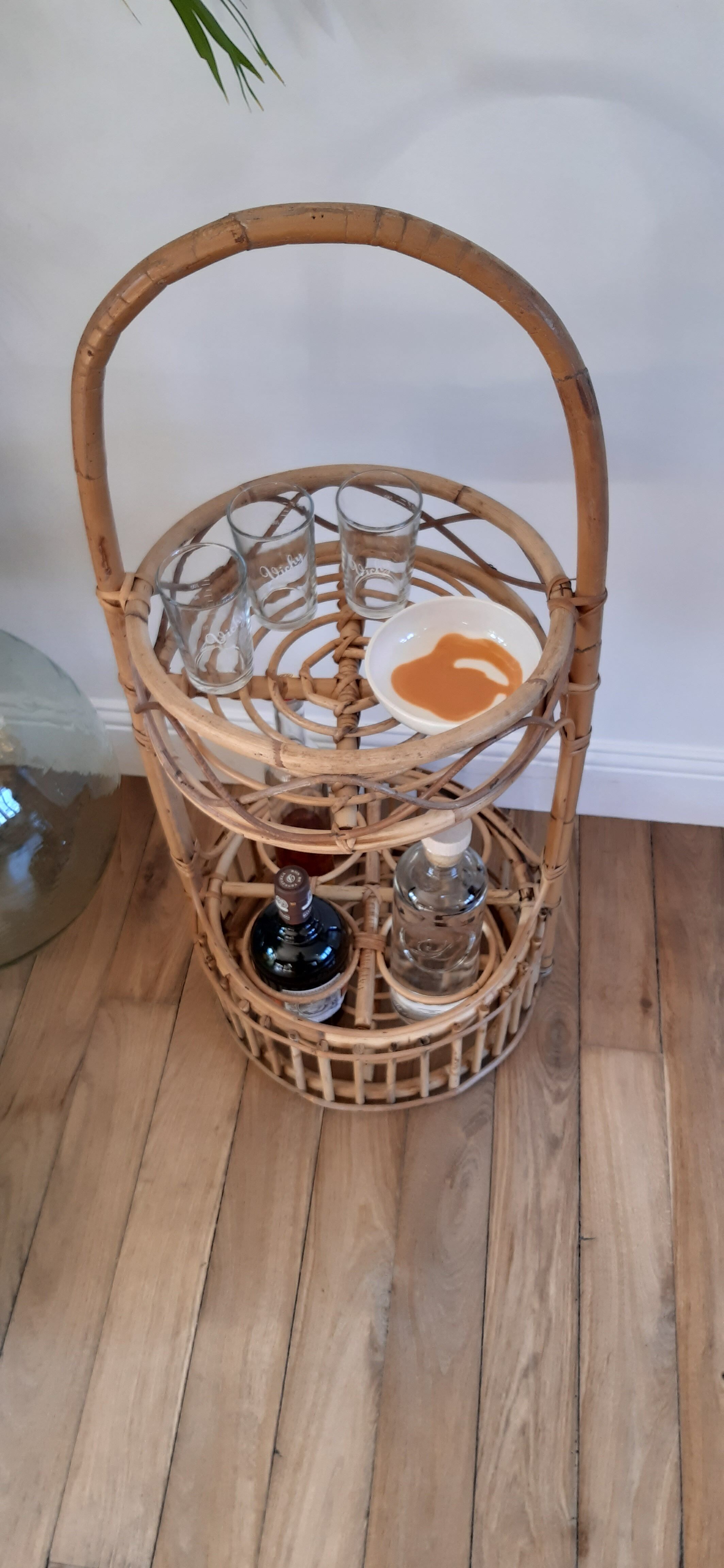 Rattan bar service 70s