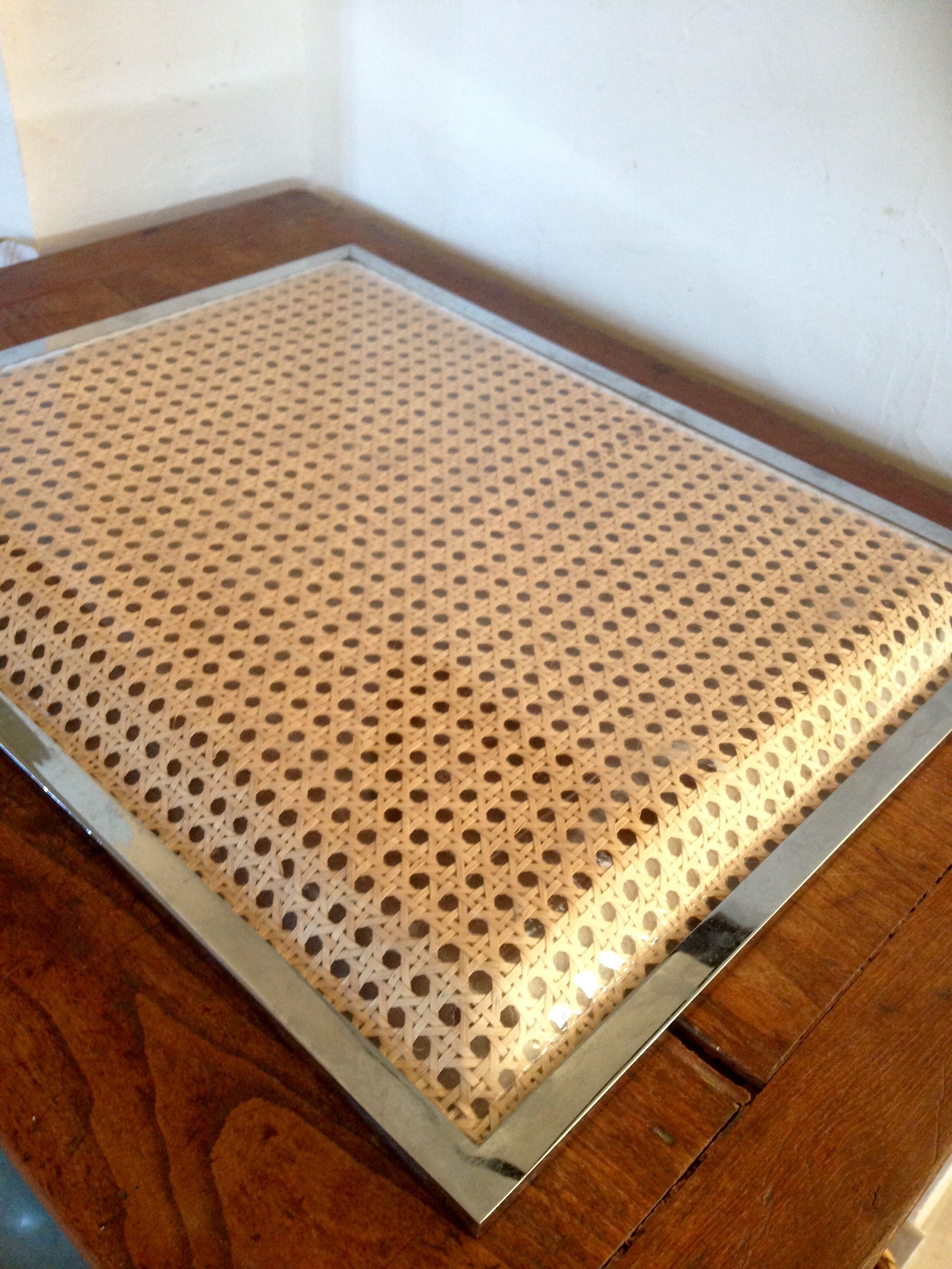 Set plexiglass and caning design 70 s