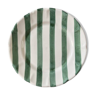 Assiette rayure vert