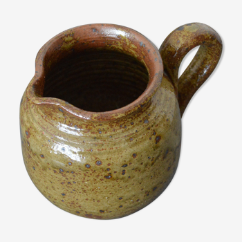 Glazed stoneware pitcher