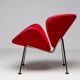 Mid-century modern chair with red and orange slices by Pierre Paulin