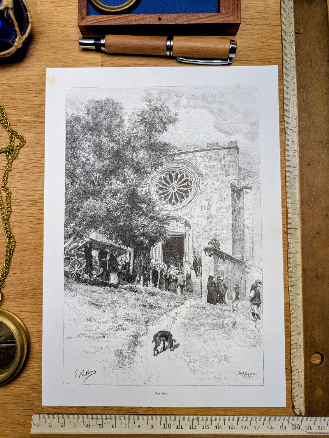 Printed in 1891, Santuario di San Mauro, Sardinia.