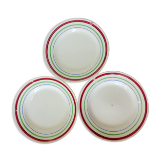 3 vintage porcelain flat plates 220534