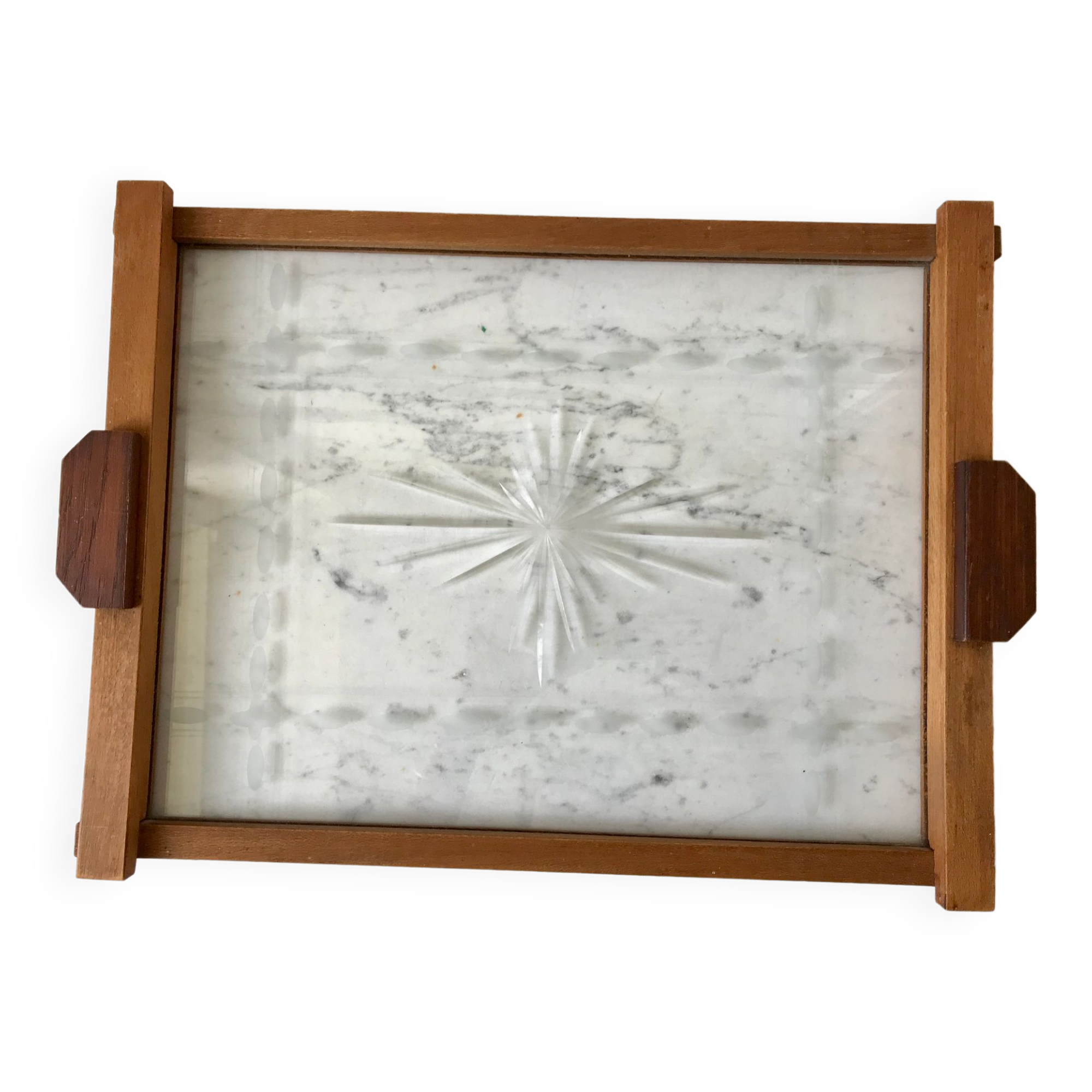 Wooden top and art deco glass 30s