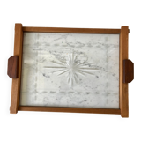 Wooden top and art deco glass 30s