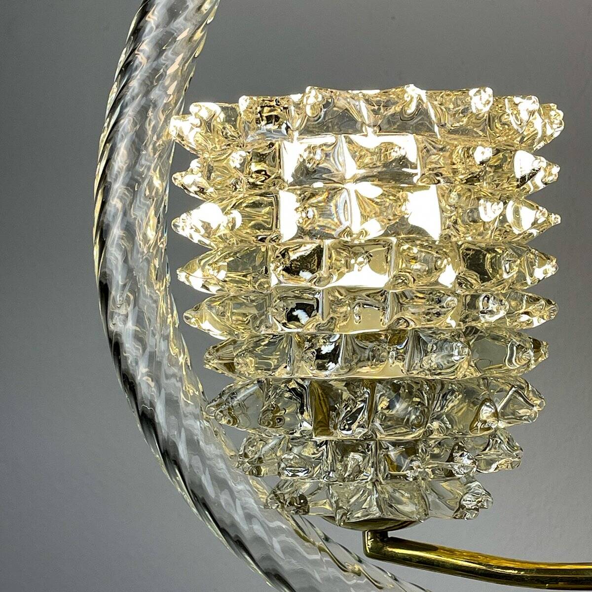 Lustre Lyre Murano by Ercole Barovier for Barovier and Toso, 1940s.