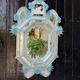 Venetian mirror in colourless and blue Murano glass, circa 1930.