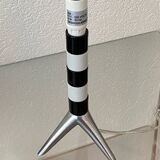 Lamp base, rocket shape, Deshoulières porcelain