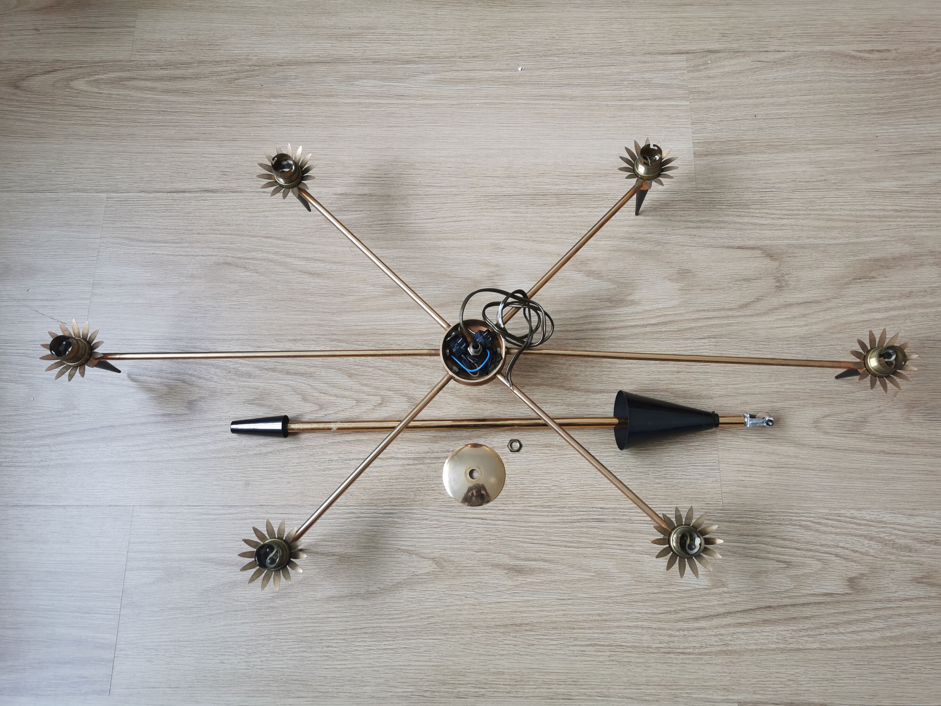 Chandelier 1950 modernist design arlus lunel