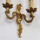 Stylish Vintage French Bronze Double Wall Sconces with Acanthus Leaf Detail