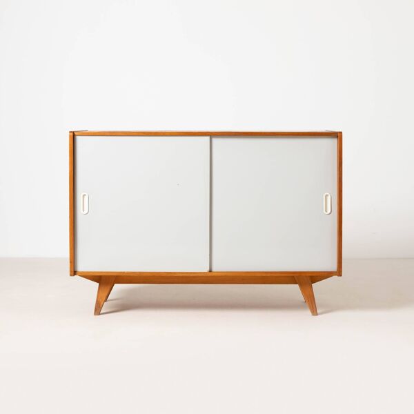 1 sur 2 buffet Jiri Jiroutek avec porte coulissante, Tchécoslovaquie, années 1960