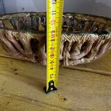 Vintage woven ceramic basket / empty pocket 19 / 25 cm