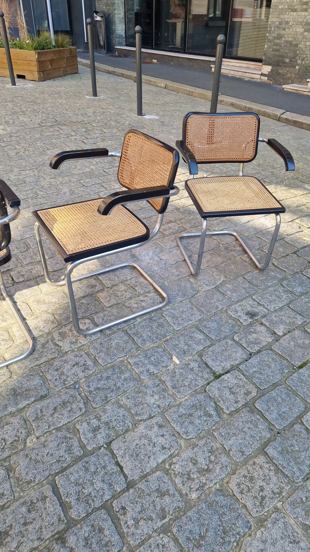 4 Cesca B64 armchairs by Marcel Breuer from the 1980s.