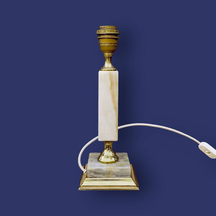 Vintage lamp base in onyx and gilded brass